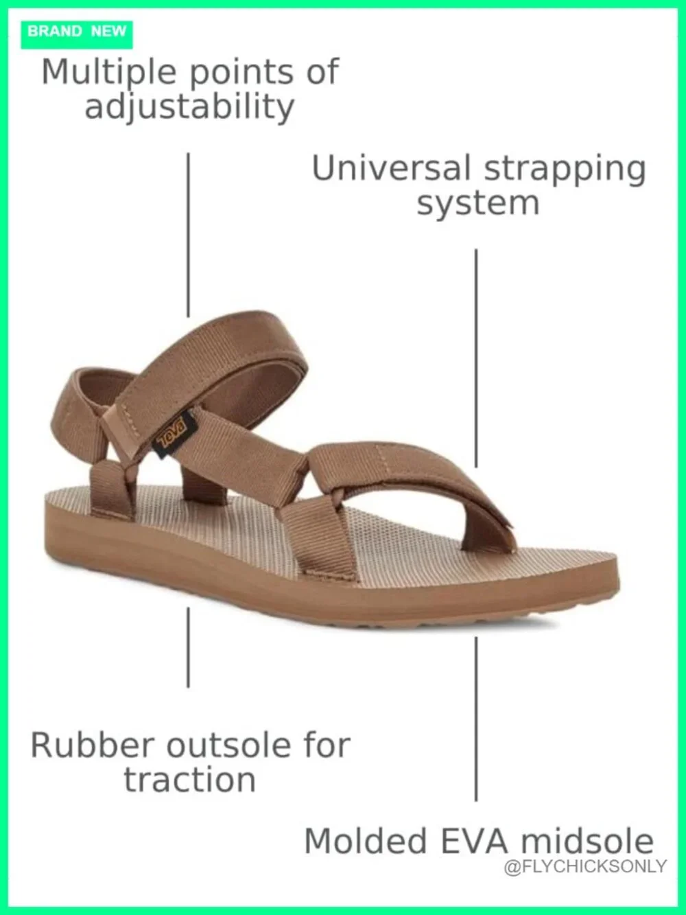 Recycled Polyester Sport Sandals with Hook-and-Loop Closure